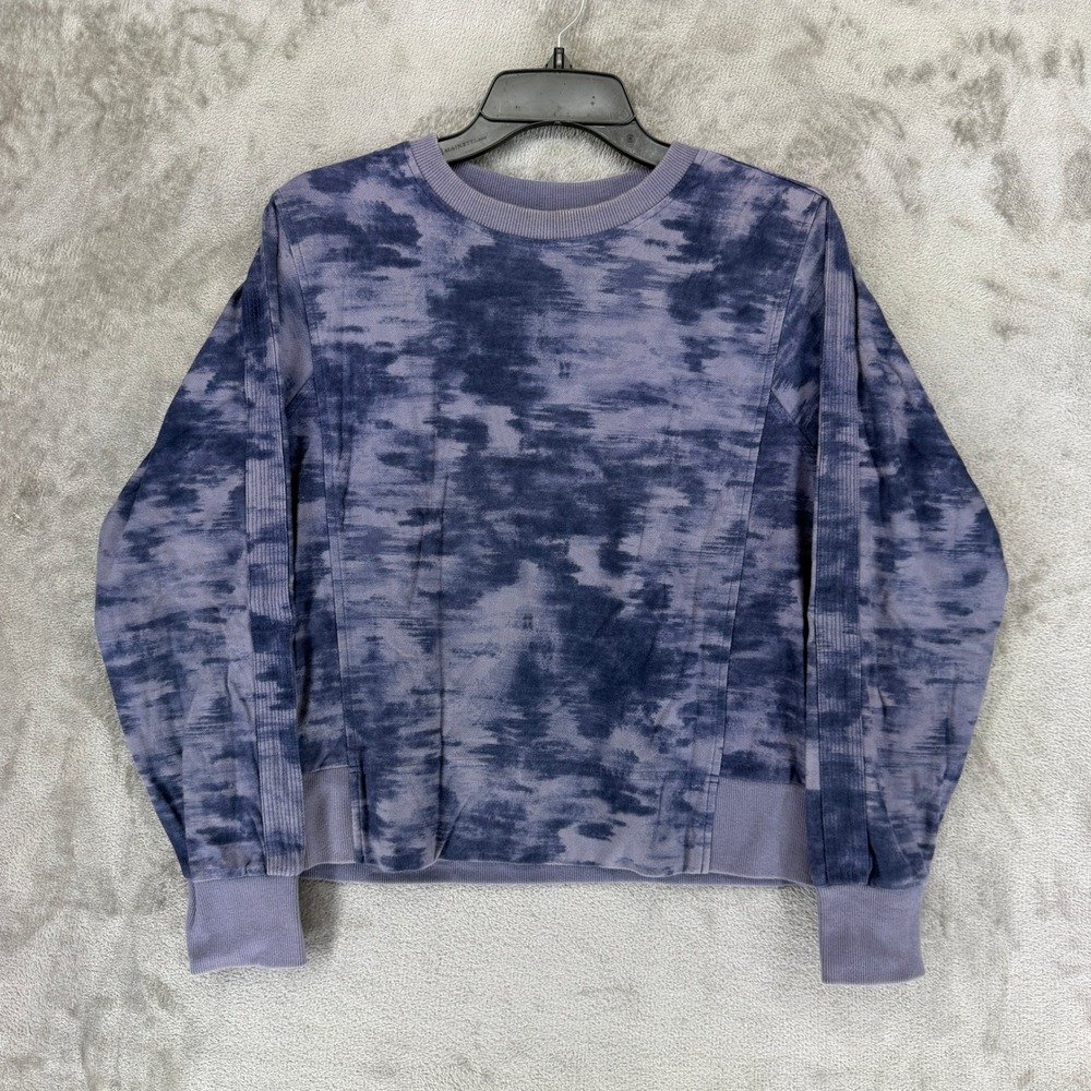Athleta Womens Purple Cloud Tie Dye Sweatshirt Crew Neck 657653-01 Small